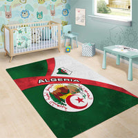 Algeria Area Rug with National Emblem and Map Design