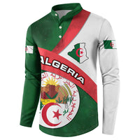 Algeria Button Sweatshirt with National Emblem and Map Design
