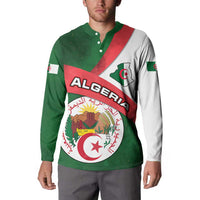 Algeria Button Sweatshirt with National Emblem and Map Design