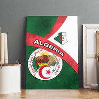 Algeria Canvas Wall Art with National Emblem and Map Design