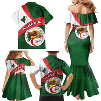 Algeria Family Matching Mermaid Dress and Hawaiian Shirt with National Emblem and Map Design