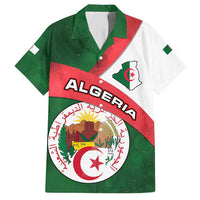 Algeria Family Matching Short Sleeve Bodycon Dress and Hawaiian Shirt with National Emblem and Map Design