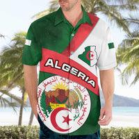Algeria Hawaiian Shirt with National Emblem and Map Design