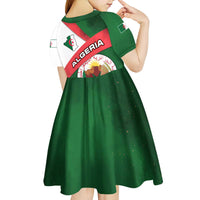 Algeria Kid Short Sleeve Dress with National Emblem and Map Design