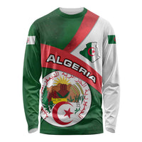 Algeria Long Sleeve Shirt with National Emblem and Map Design