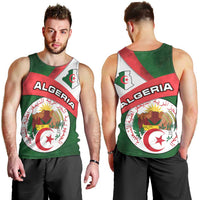 Algeria Men Tank Top with National Emblem and Map Design