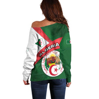 Algeria Off Shoulder Sweater with National Emblem and Map Design