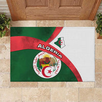 Algeria Rubber Doormat with National Emblem and Map Design