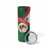 Algeria Skinny Tumbler with National Emblem and Map Design