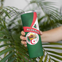 Algeria Skinny Tumbler with National Emblem and Map Design