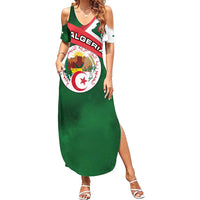 Algeria Summer Maxi Dress with National Emblem and Map Design