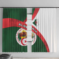Algeria Window Curtain with National Emblem and Map Design