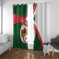 Algeria Window Curtain with National Emblem and Map Design