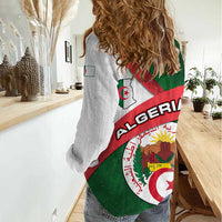 Algeria Women Casual Shirt with National Emblem and Map Design