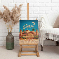Sahara Algeria Canvas Wall Art with Desert Camel Landscape and Islamic Motif Design