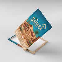 Sahara Algeria Canvas Wall Art with Desert Camel Landscape and Islamic Motif Design