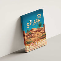 Sahara Algeria Canvas Wall Art with Desert Camel Landscape and Islamic Motif Design