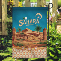 Sahara Algeria Garden Flag with Desert Camel Landscape and Islamic Motif Design