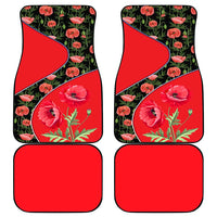 Slovakia Coat of Arms Car Mats with Red Poppy Flowers and Bold Flag Colors Design - Wonder Print Shop