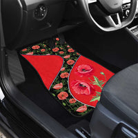 Slovakia Coat of Arms Car Mats with Red Poppy Flowers and Bold Flag Colors Design - Wonder Print Shop