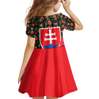 Slovakia Coat of Arms Family Matching Off Shoulder Maxi Dress and Hawaiian Shirt with Red Poppy Flowers and Bold Flag Colors Design - Wonder Print Shop