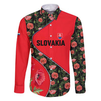 Slovakia Coat of Arms Family Matching Puletasi and Hawaiian Shirt with Red Poppy Flowers and Bold Flag Colors Design - Wonder Print Shop