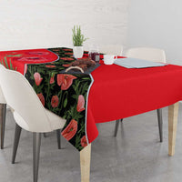 Slovakia Coat of Arms Tablecloth with Red Poppy Flowers and Bold Flag Colors Design - Wonder Print Shop