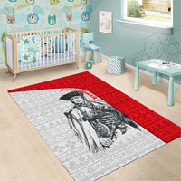 Juraj Janosik Slovakia Area Rug with Folk Pattern Red White Legend Spirit