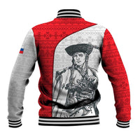 Juraj Janosik Slovakia Baseball Jacket with Folk Pattern Red White Legend Spirit