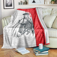 Juraj Janosik Slovakia Blanket with Folk Pattern Red White Legend Spirit
