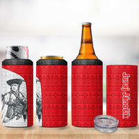Juraj Janosik Slovakia 4 in 1 Can Cooler Tumbler with Folk Pattern Red White Legend Spirit