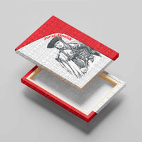 Juraj Janosik Slovakia Canvas Wall Art with Folk Pattern Red White Legend Spirit