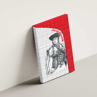 Juraj Janosik Slovakia Canvas Wall Art with Folk Pattern Red White Legend Spirit