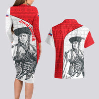 Juraj Janosik Slovakia Couples Matching Long Sleeve Bodycon Dress and Hawaiian Shirt with Folk Pattern Red White Legend Spirit