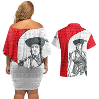 Juraj Janosik Slovakia Couples Matching Off Shoulder Short Dress and Hawaiian Shirt with Folk Pattern Red White Legend Spirit
