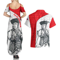 Juraj Janosik Slovakia Couples Matching Summer Maxi Dress and Hawaiian Shirt with Folk Pattern Red White Legend Spirit
