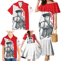 Juraj Janosik Slovakia Family Matching Mermaid Dress and Hawaiian Shirt with Folk Pattern Red White Legend Spirit