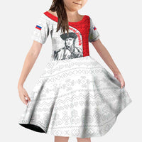 Juraj Janosik Slovakia Family Matching Off Shoulder Maxi Dress and Hawaiian Shirt with Folk Pattern Red White Legend Spirit