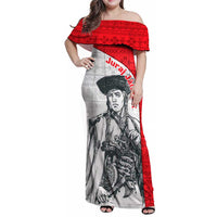 Juraj Janosik Slovakia Family Matching Off Shoulder Maxi Dress and Hawaiian Shirt with Folk Pattern Red White Legend Spirit