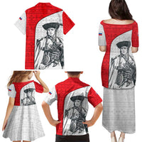 Juraj Janosik Slovakia Family Matching Puletasi and Hawaiian Shirt with Folk Pattern Red White Legend Spirit