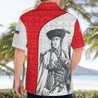 Juraj Janosik Slovakia Hawaiian Shirt with Folk Pattern Red White Legend Spirit
