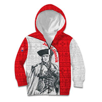 Juraj Janosik Slovakia Kid Hoodie with Folk Pattern Red White Legend Spirit