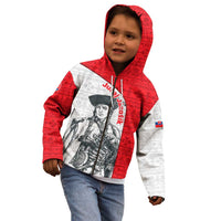 Juraj Janosik Slovakia Kid Hoodie with Folk Pattern Red White Legend Spirit