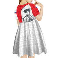 Juraj Janosik Slovakia Kid Short Sleeve Dress with Folk Pattern Red White Legend Spirit
