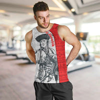 Juraj Janosik Slovakia Men Tank Top with Folk Pattern Red White Legend Spirit