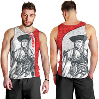 Juraj Janosik Slovakia Men Tank Top with Folk Pattern Red White Legend Spirit