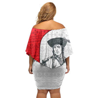 Juraj Janosik Slovakia Off Shoulder Short Dress with Folk Pattern Red White Legend Spirit