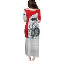 Juraj Janosik Slovakia Puletasi with Folk Pattern Red White Legend Spirit