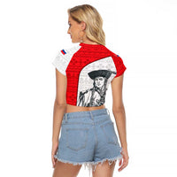 Juraj Janosik Slovakia Raglan Cropped T Shirt with Folk Pattern Red White Legend Spirit