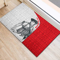 Juraj Janosik Slovakia Rubber Doormat with Folk Pattern Red White Legend Spirit